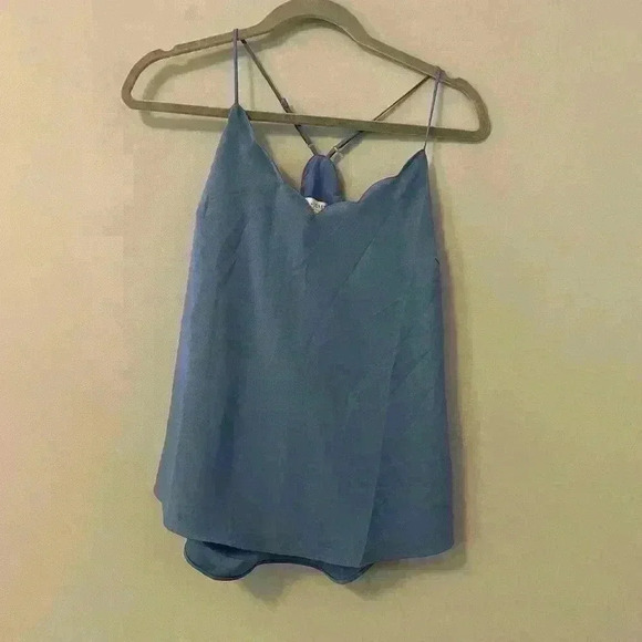 NEW J by J.Crew Blue Scalloped Tank Blouse Size 6 - Picture 1 of 3